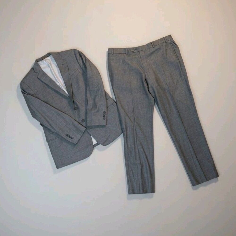 Brooks Brothers Explorer Regent Fit 2-Piece Suit 44L W40 Gray Windowpane Wool